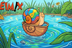 REIMIX-Illustration-Schneck-in-der-Pfuetze-scaled