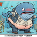 Der Wal platzt aus allen Nähten. Der Schneider lacht ihn aus.