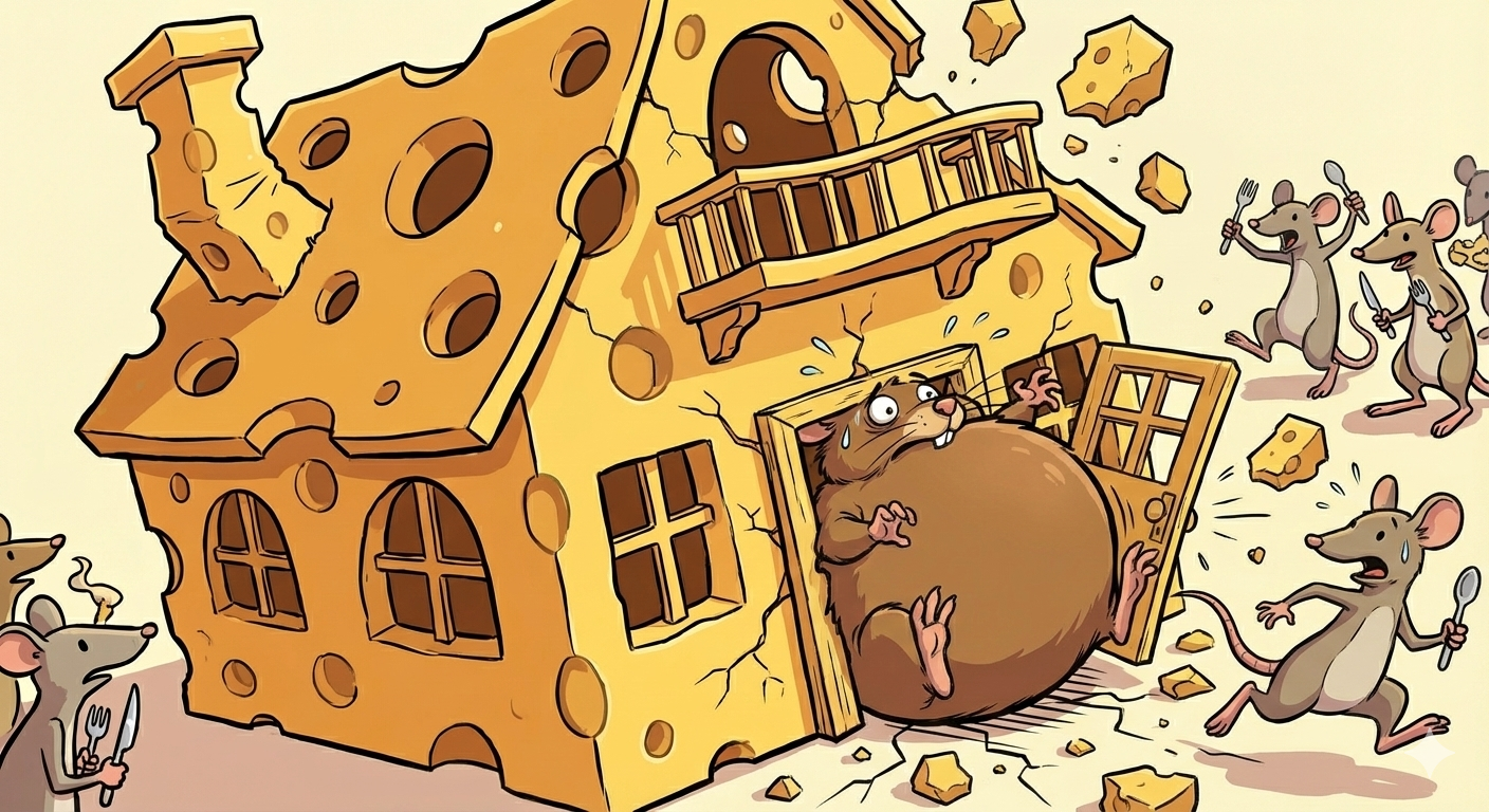 REIMIX Illustration zur Fabel Maus im Käsehaus