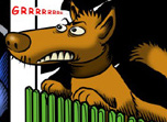 Illustration knurrender Hund von Angel Miguelez
