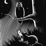 Illustration von Eule und Maus – von Kinderbuch-Illustrator Angel Miguelez