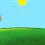 Schaf und Wolf auf einer grünen Wiese